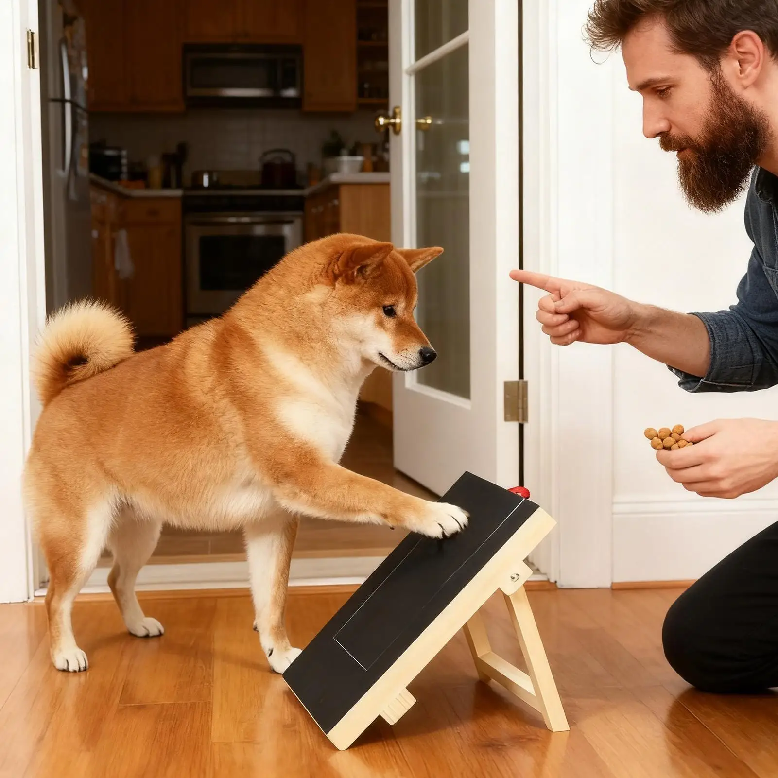 

Wooden Dog Scratching Board Wear-resistant Non-shedding Dog Nail File Board Sandpaper Snack Box Dog Scratch Pad Interactive Play