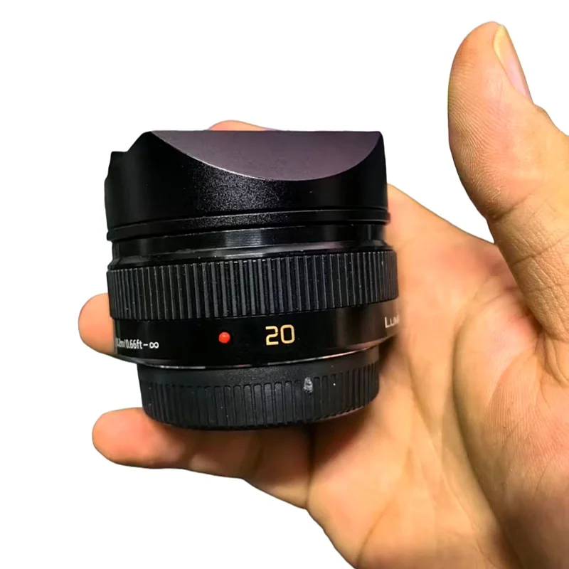 LUMIX G 20mm F1.7 ll ASPH＆角形メタルフード ユーエヌ、LUMIX G 20mm F1.7に対応するメタルフード&キャップのセット