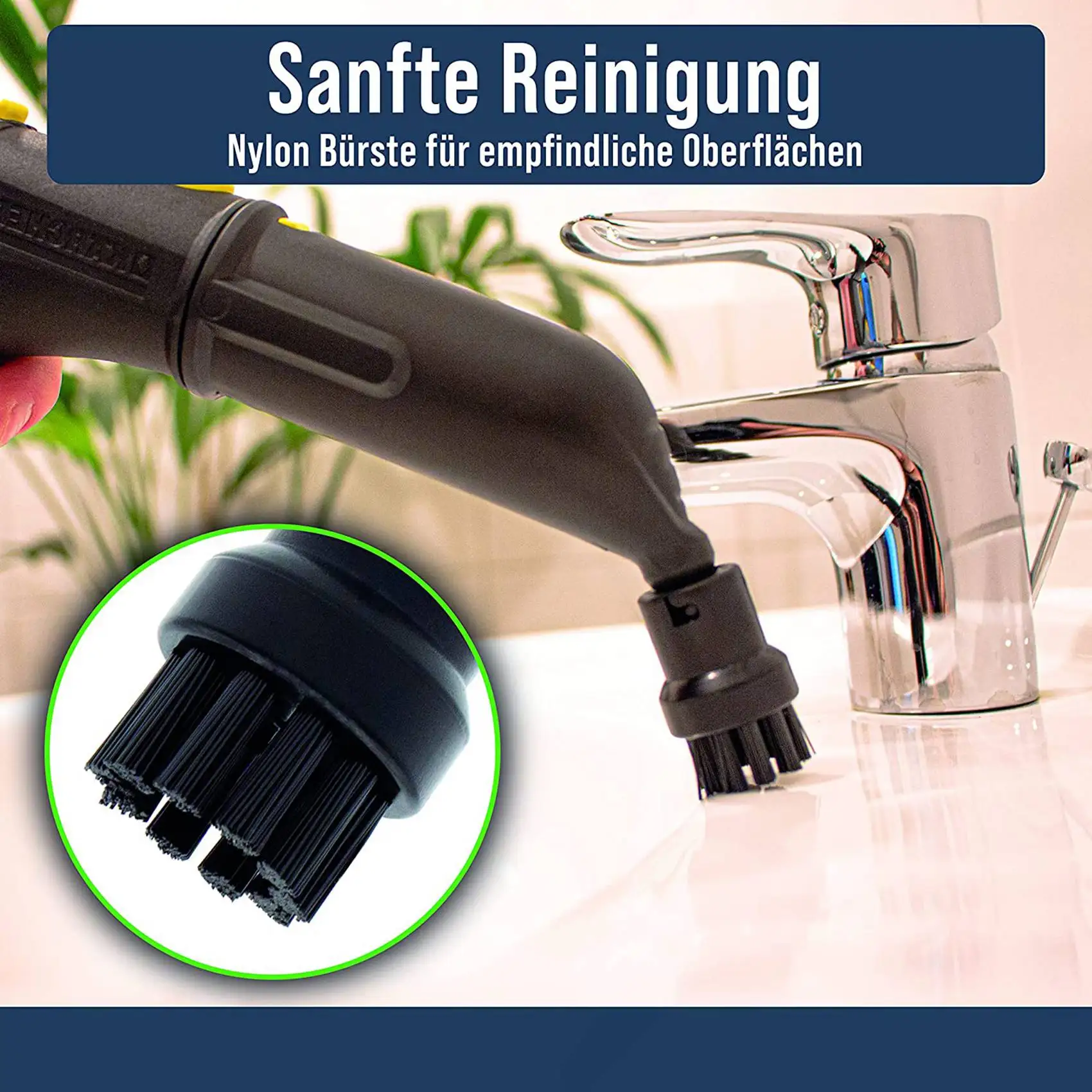 ชุดแปรงกลม [4 ชิ้น] เหมาะสําหรับอุปกรณ์เสริมเครื่องอบไอน้ํา Karcher สําหรับแปรงกลม Karcher แปรงยาแนวสําหรับ Karcher