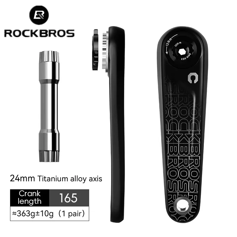 ROCKBROS Road Bike Titanium alloy Axis 24mm Carbon Fiber Bicycle Crank  For Sigeyi AXO Power Meter Bike Crank(Not for MTB Bike)