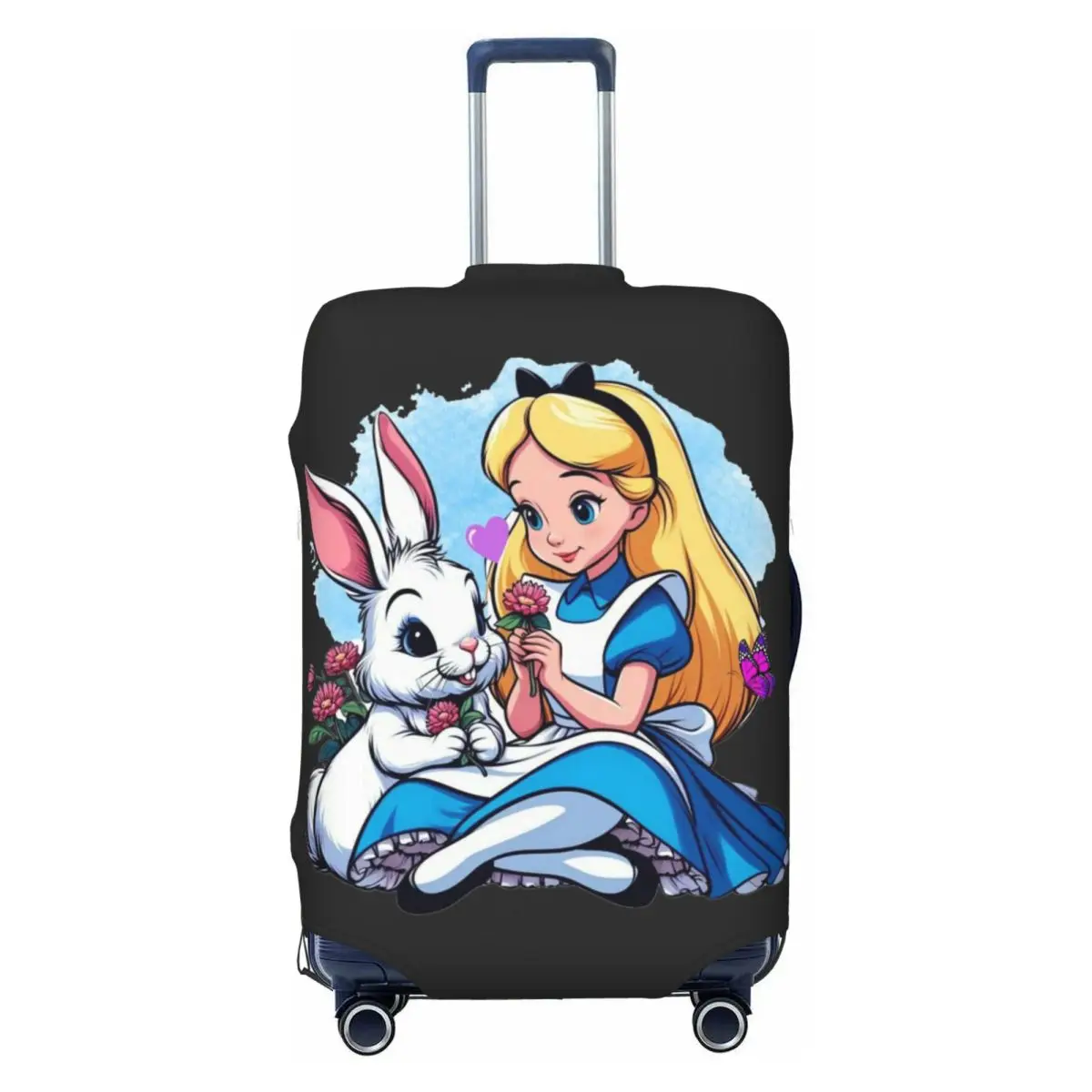 

Custom Alice In Wonderland Cartoon Travel Luggage Cover Dust Proof Suitcase Cover Protector Fit 18-32 Inch