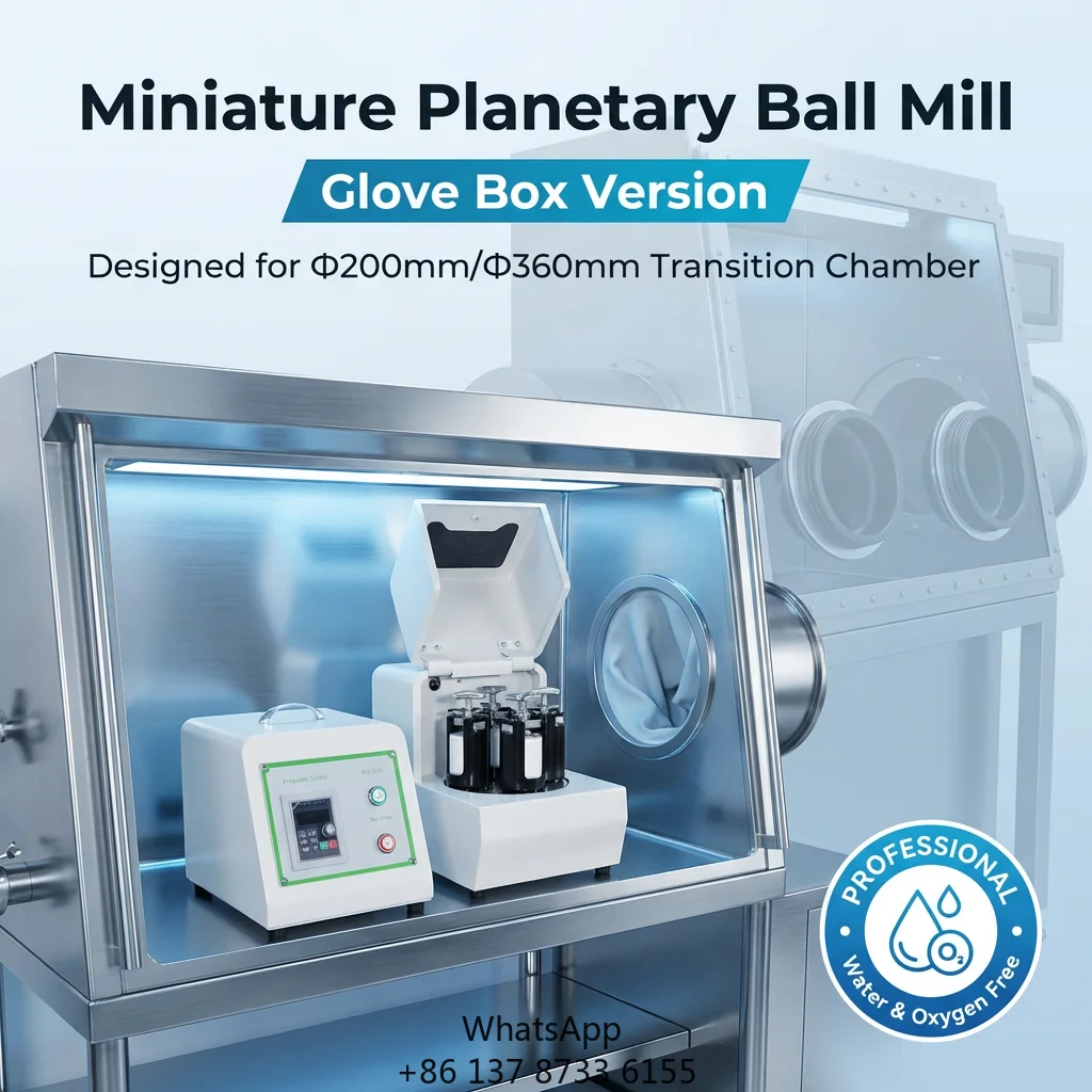 Lab Mini Electric Planetary Ball Mill With Motor Compatible With Glove Box For Inert Gas Nano Grinding Battery Research