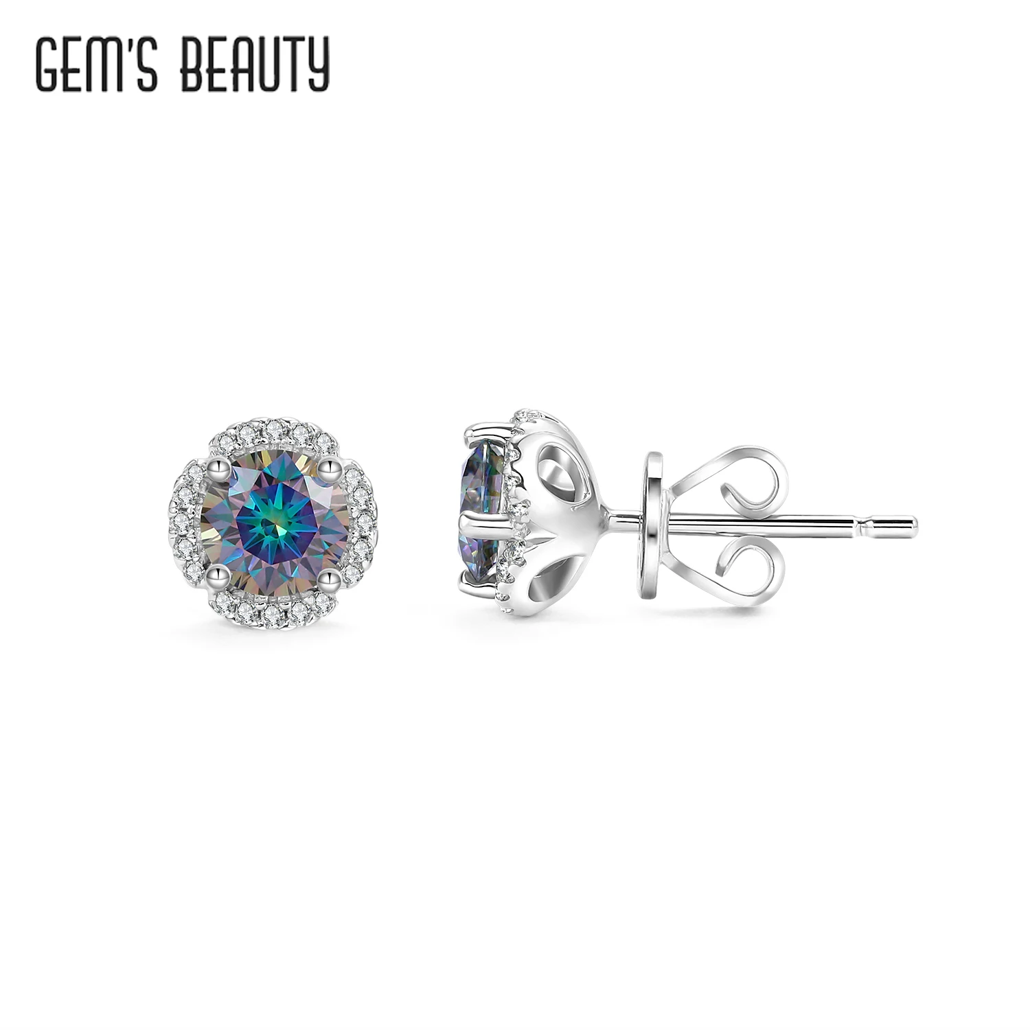 

Серьги GEM'S BEAUTY из чистого серебра 925 пробы, подарок на день матери, ювелирные изделия из бутика, ювелирные изделия из натурального цветного муассанита