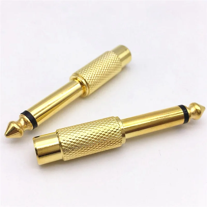 24PCS RCA Female 6.5Mm To 6.35Mm TS Mono Plug Audio Connector Mono Plug Male To RCA Female Connectors Plug