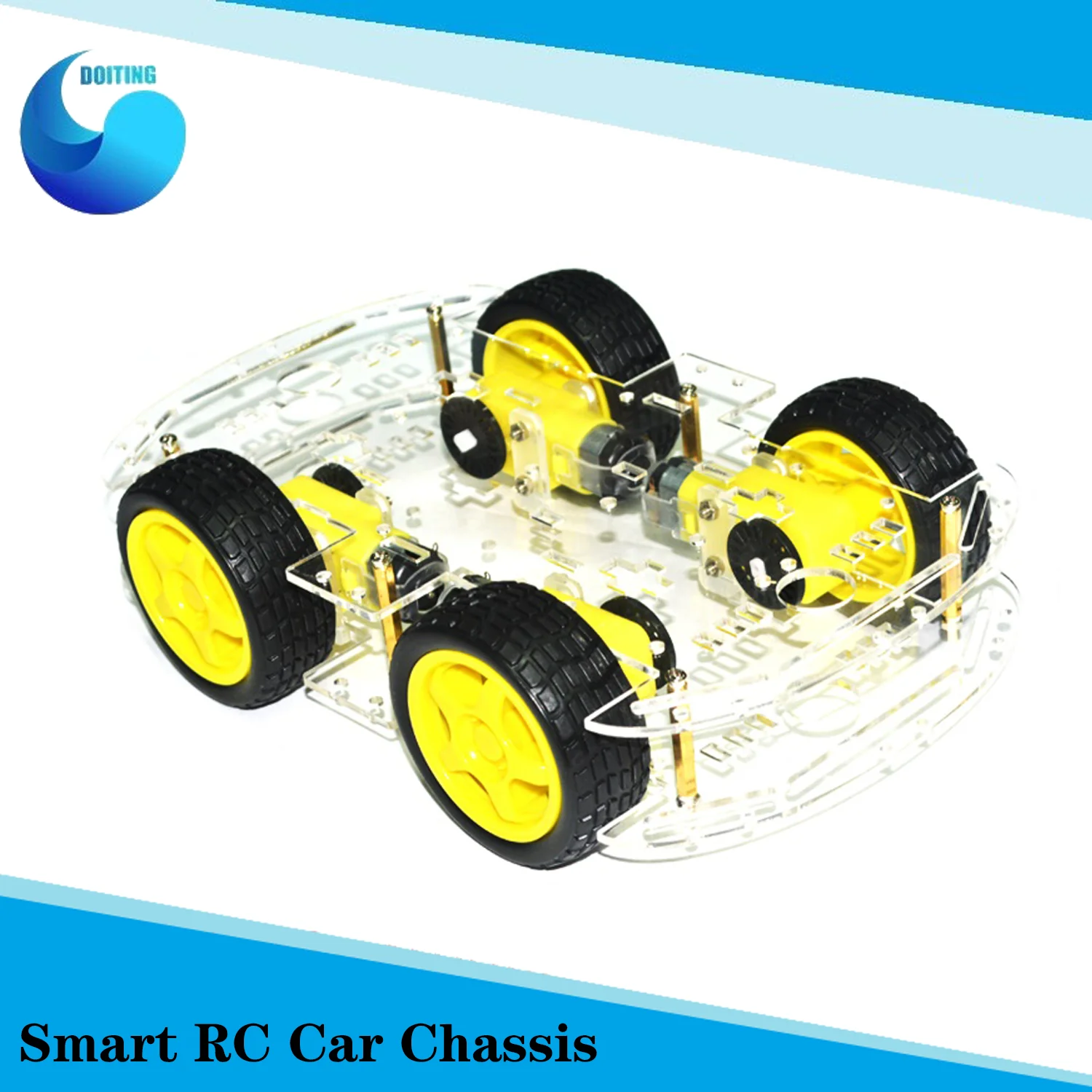 Smart RC Car Chassis 4 Driver Power Tracking cronologico con Encoder Speed 4WD Robot giocattolo RC fai da te per ATMEGA 2560 Raspberry