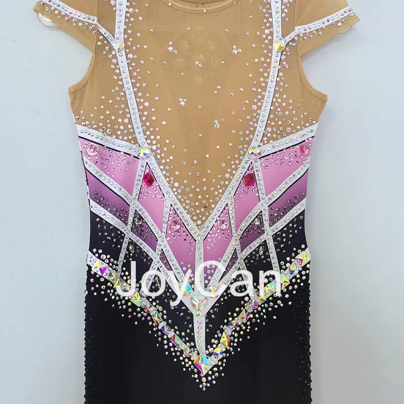 JoyCan Rhthmic Gymnastics Leotards Girls Women Pink Spandex Elegancki strój do tańca na zawody