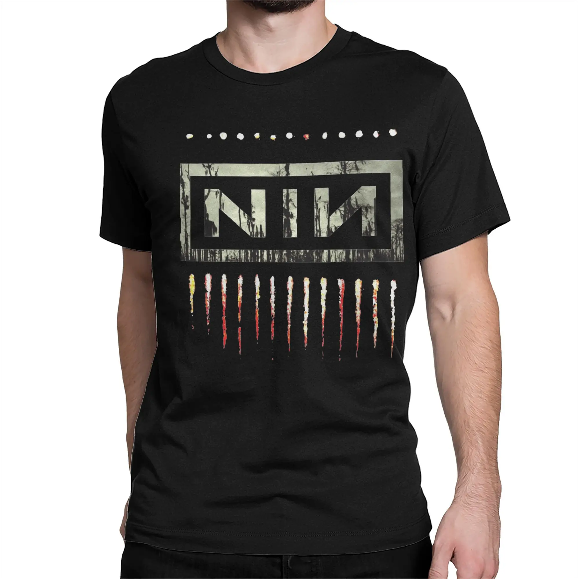 Nine Inch Nails NIN Rock Band Apparel hombres mujeres Camiseta 100% algodón Camiseta estampada ropa