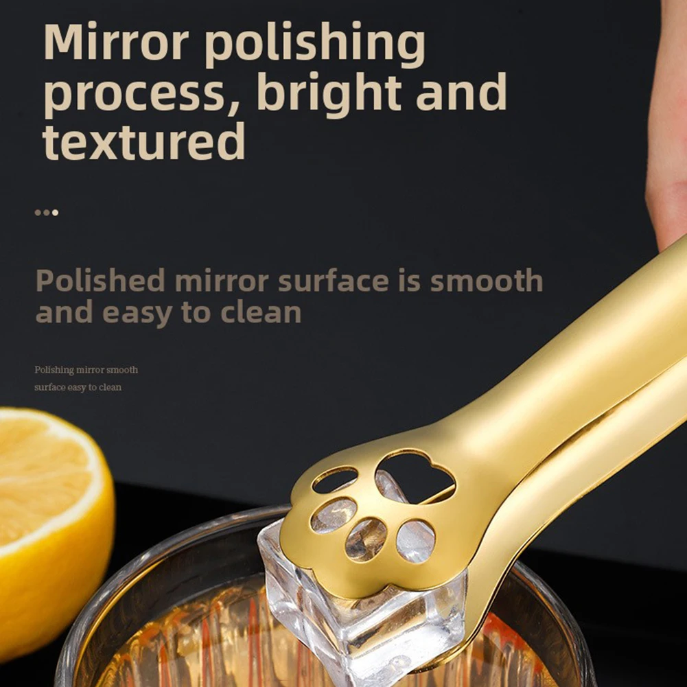 Cat Paw Ice Tongs,Barbecue Food Tong,Stainless Steel Non-Slip Cooking Clip,Ice Tongs Salad Steak Clamp Kitchen Gadgets