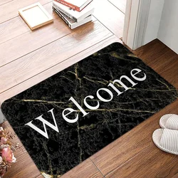 Felpudo de entrada con textura de tinta de mármol, alfombra de bienvenida para sala de estar, dormitorio, pasillo, alfombra antideslizante para interiores, decoración del hogar