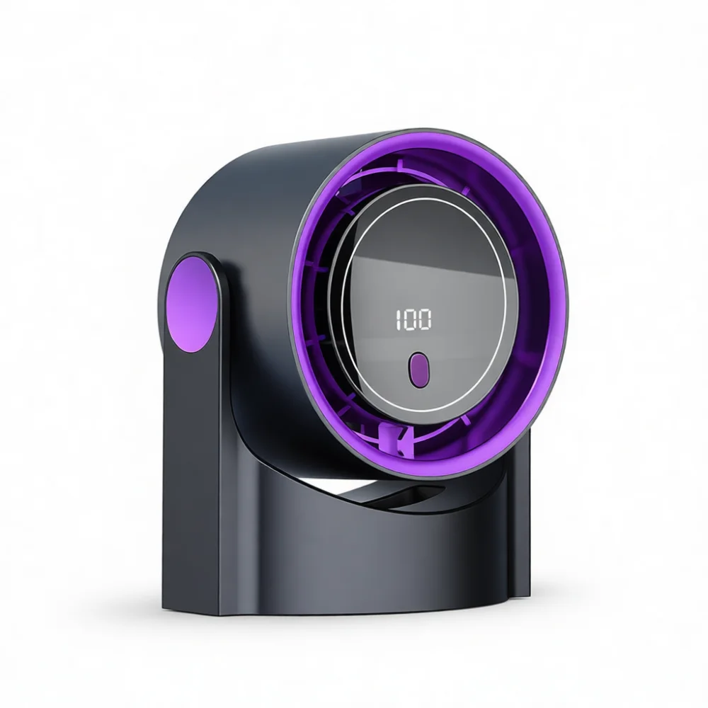 Rechargeable Desktop Fan USB Cooling Air Cooler Digital Display Portable Silent Mini Electric Fan For Dormitory