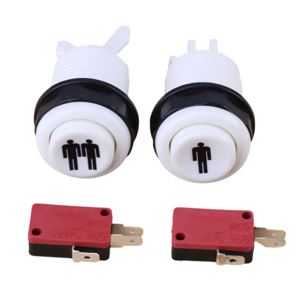 4pcs Long Type Arcade Push Button Single Player Pattern Microswitch Game Push Button Double Player Pattern