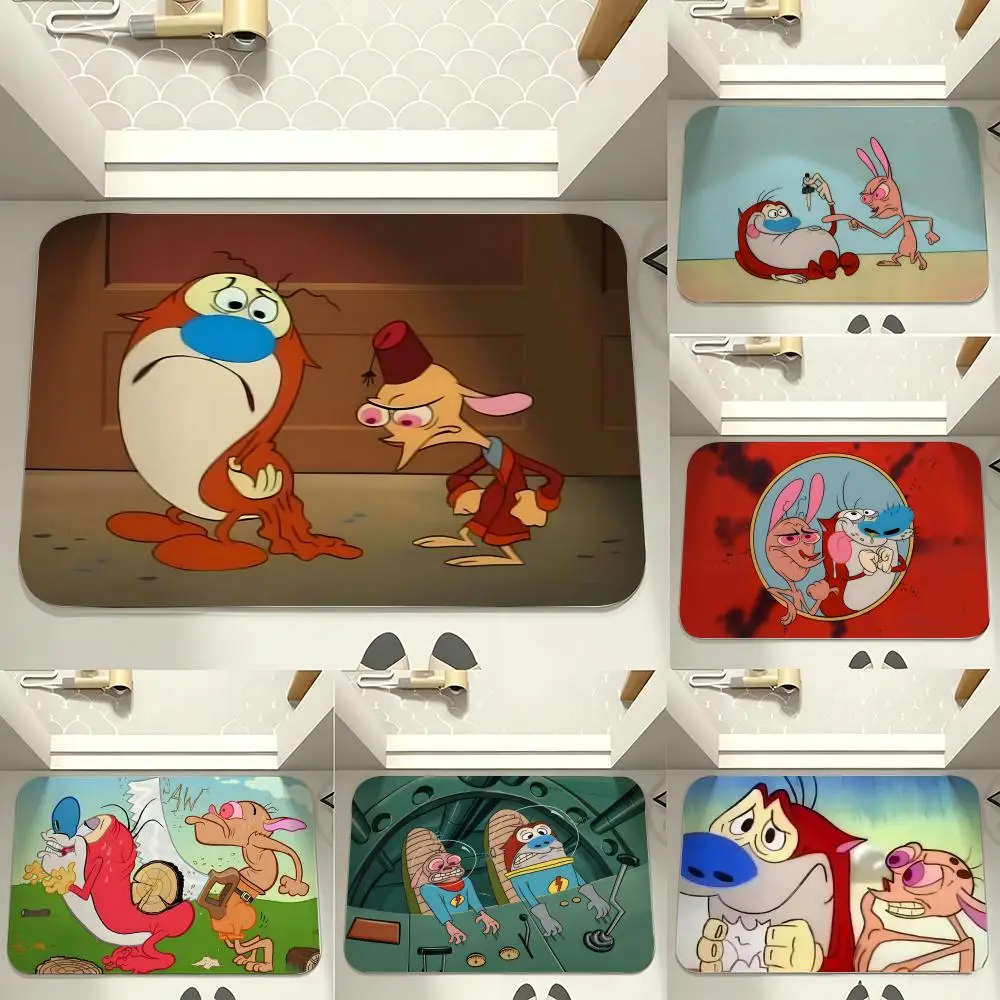 Animation T-The RenS and StimpyS ShowS Floor Mat carpet diatom mud bathroom quick-drying absorbent floor mat household bathroom