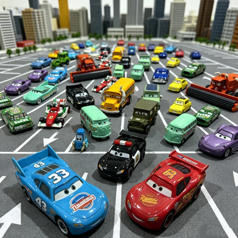 Mnay Styles# Cars Toy Pixar Cars 2 Toy Lightning McQueen Jackson Storm Mater Sally Sheriff 1:55 Diecast Model Car Toy Birthday
