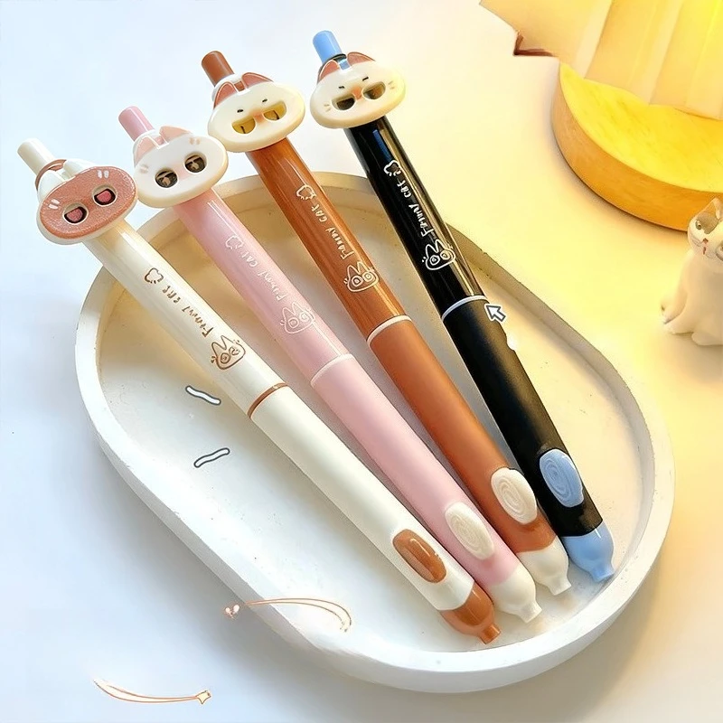 Kawai Wink Little Siam Press Gelstift, Spaßiger Niedlicher Schnelltrocknender 0,5mm Studenten-Stift, Unterschriftenstift Schwarz für Büro und Schule