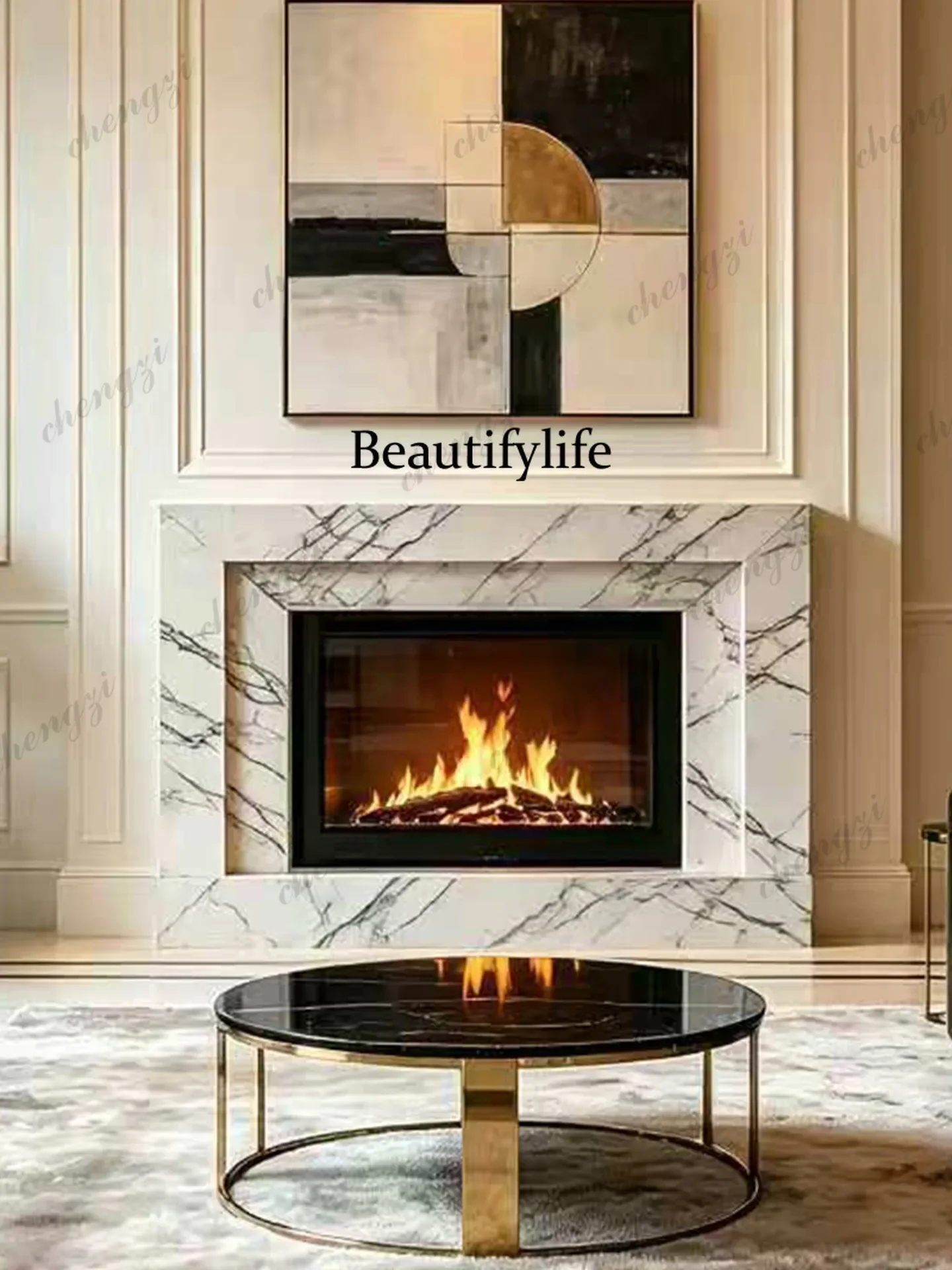 Y136 Custom electronic fireplace simulation fire embedded decorative cabinet heater living room flame TV cabinet furnace core