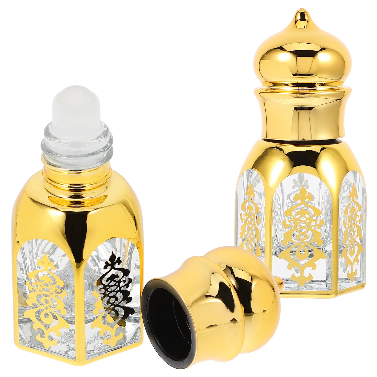 

2Pcs Essential Oil Storage Bottles Glass Roller Portable Refillable Tiny Travel Perfume Sample Container Outdoor Use