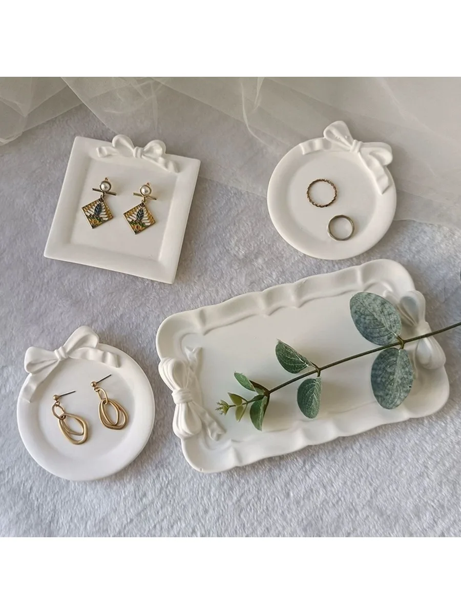 Plateau en dentelle à nœud, plateau en plâtre, décoration de photographie de salon, dessus de Table, accessoires de pose, Bracelet de Palette de couleurs d'ongles