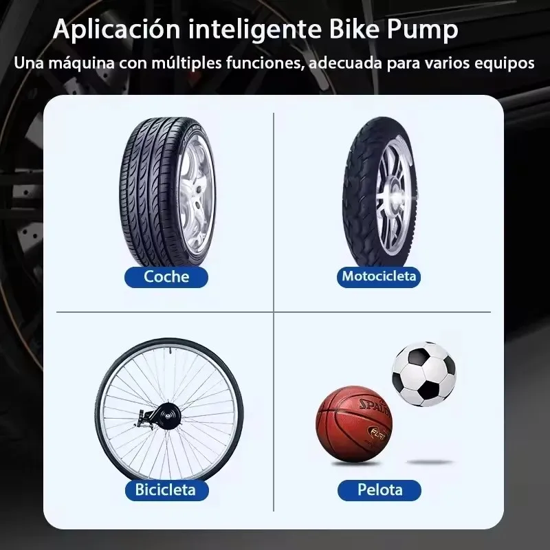 Immagine 4: Gonfiatore elettrico ricaricabile per pneumatici con pompa d'aria per auto wireless portatile per auto, motocicli, palle, compressore di gonfiaggio rapido