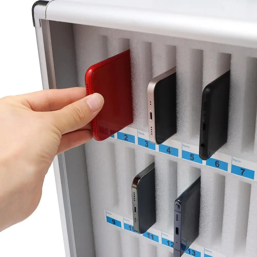 Aluminum Alloy Phone Storage Cabinet Transparent Door Phone Storage Box Storage Cabinet Practical New