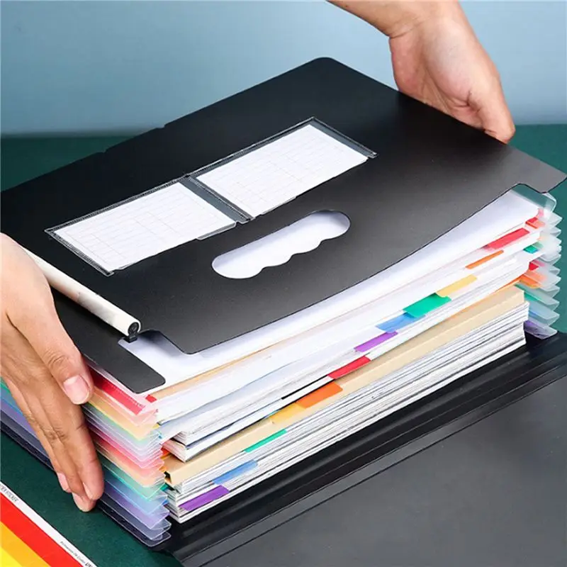 Superior-3X 13 Pockets Expanding File Folder A4 Expandable File Organizer Standing Accordions Folder