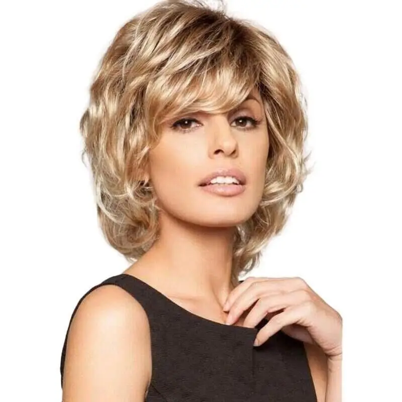 

New Women's Short Gold Straight Full Wig