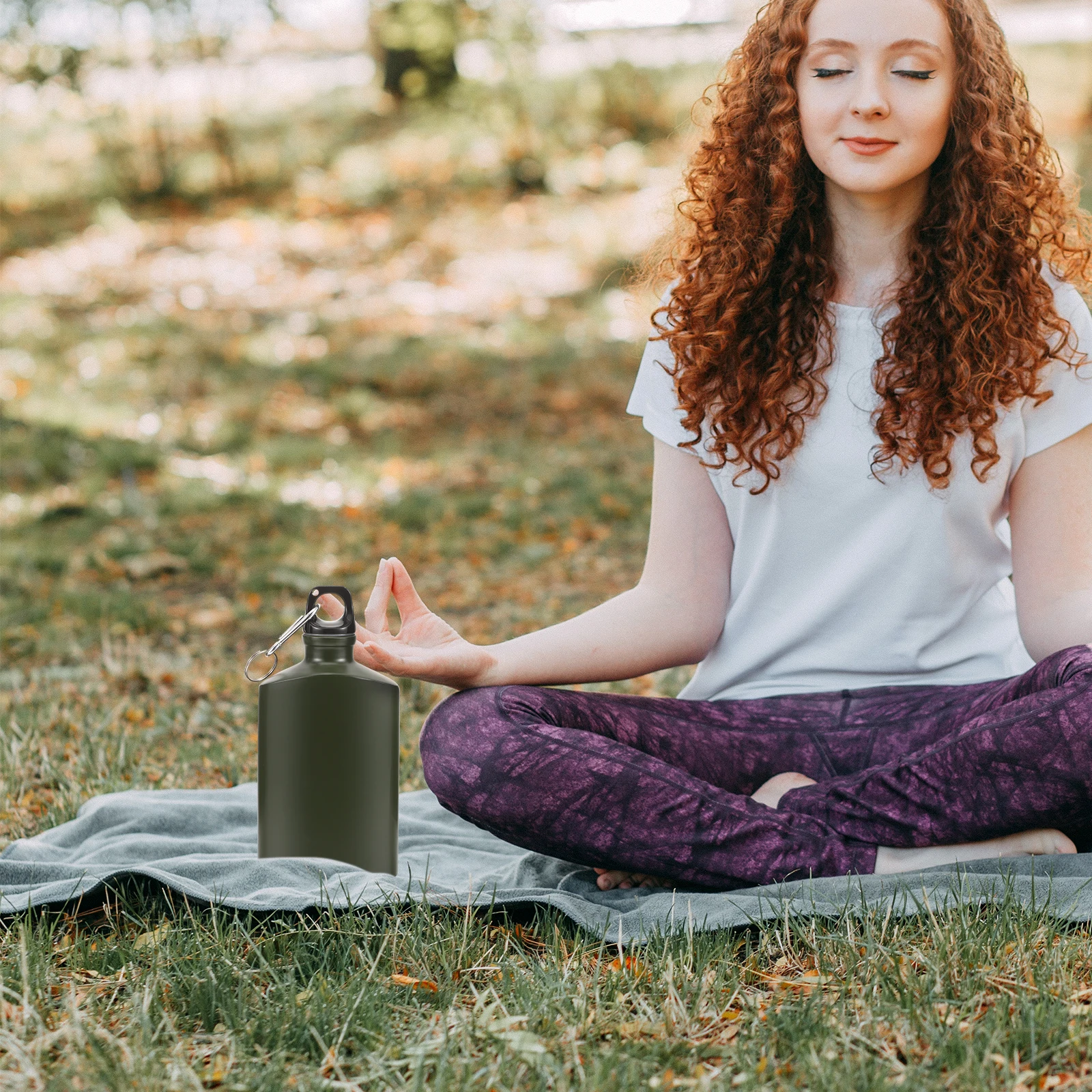 

Flat Military Water Canteen Compact Aluminum Alloy Durable Outdoor Camping Hiking Portable Wear-Resistant Water Bottle Supply