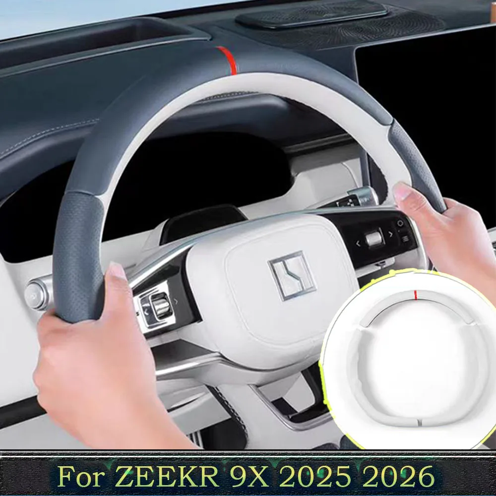 Universal Anti-Slip Breathable Steering Wheel Cover for ZEEKR 9X 2025 2026 Three Segment Four Season Protective Car Accessory