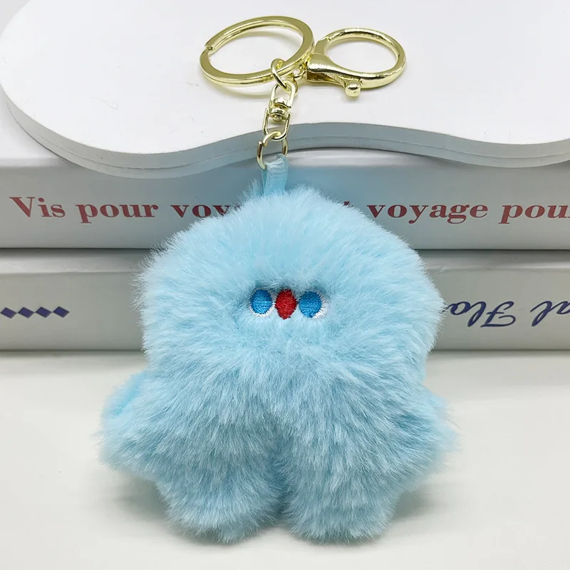 10pcs/set Colorful Plush Monster Keychains INS Style Animal Dolls Pendant Key Ring Bag Accessories For Women Girls Couple Gift