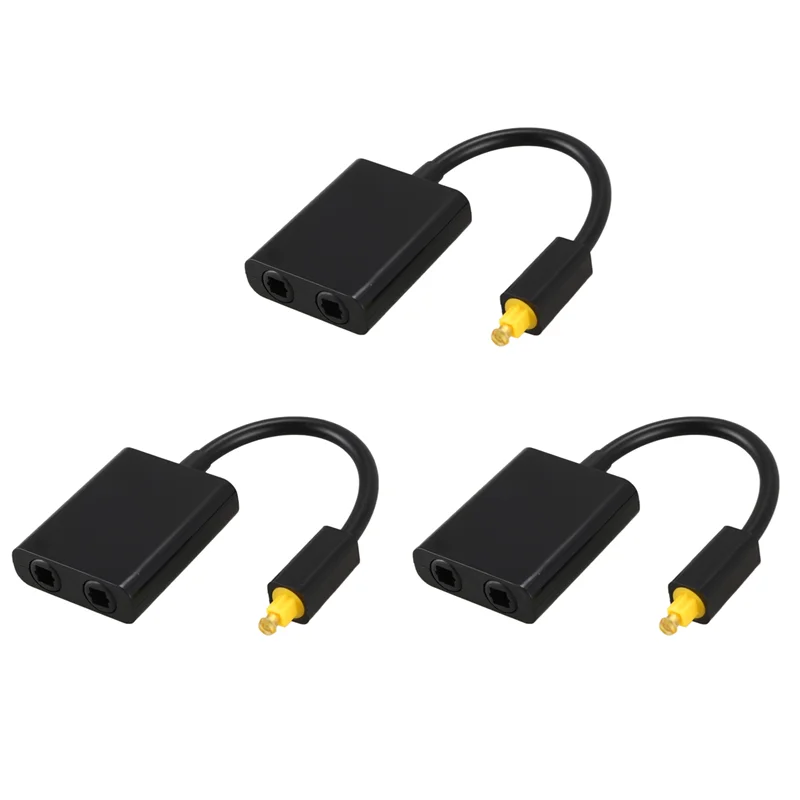 B92B-3X Digital SPDIF Optical Audio Splitter 2 Way Toslink Splitter Adapter 1 Input 2 Output SPDIF Optical Cable Splitter Hub