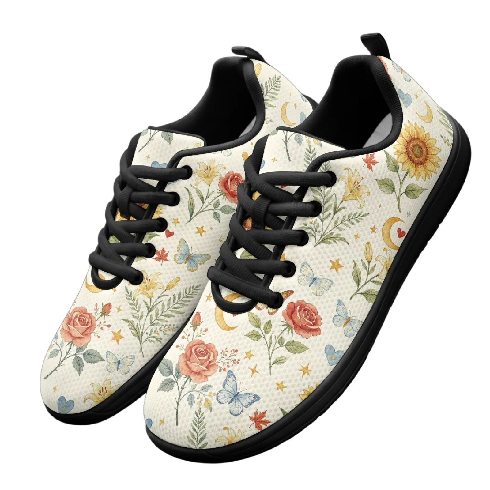 PENSTROLL Sunflower  Butterfly Comfortable Backless Tennis Sneakers for Outdoor Mesh & EVA Sports Shoes Barefoot Shoes