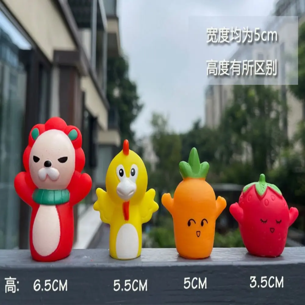 5 stks Fruit Kleurrijke Mini Dier Handpop Educatief Speelgoed Veiligheid Pop Vingerpop Speelgoed Set Konijn Verjessende Kinderen