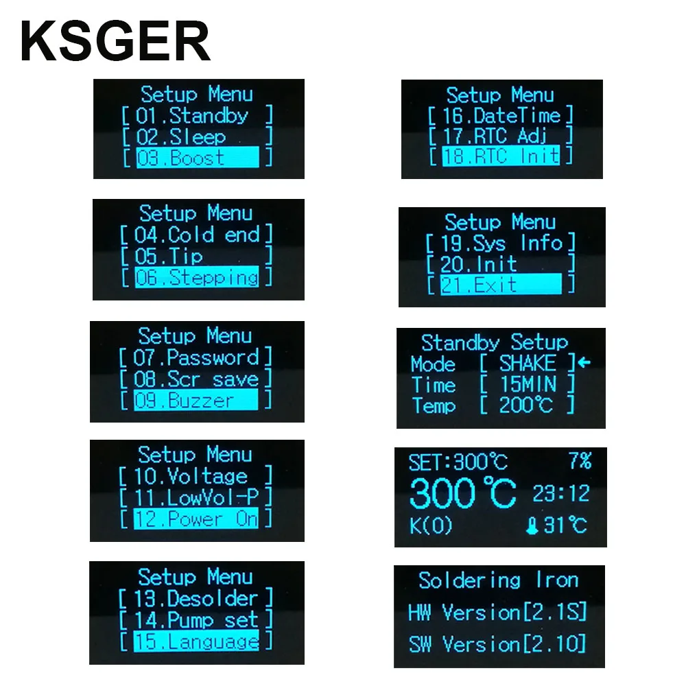 KSGER T12 Soldering Station STM32 OLED V2.1S Digital Electric Controller Aluminum Alloy DIY Kits Welding Tools T12 Iron Tips