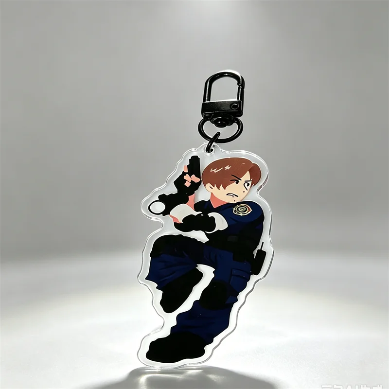 RE 2 Remake Leon Acrylic Keychain Gaming Theme Collectible Item