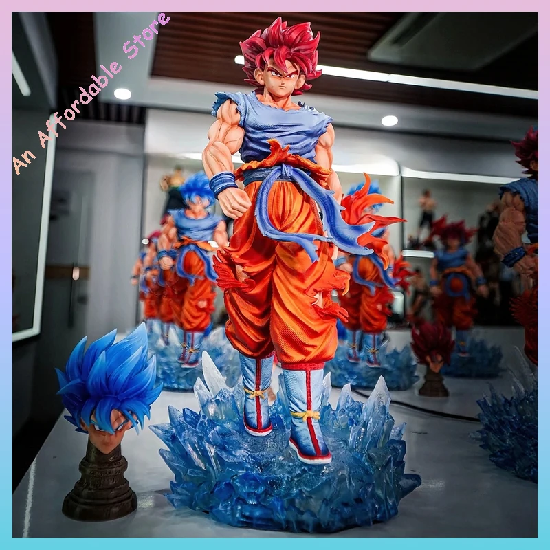 33cm In Stock Jt Dragon Ball Action Figure Desktop Ornament Statue Super Blue Wukong Double-Headed Model Gk Figure Model