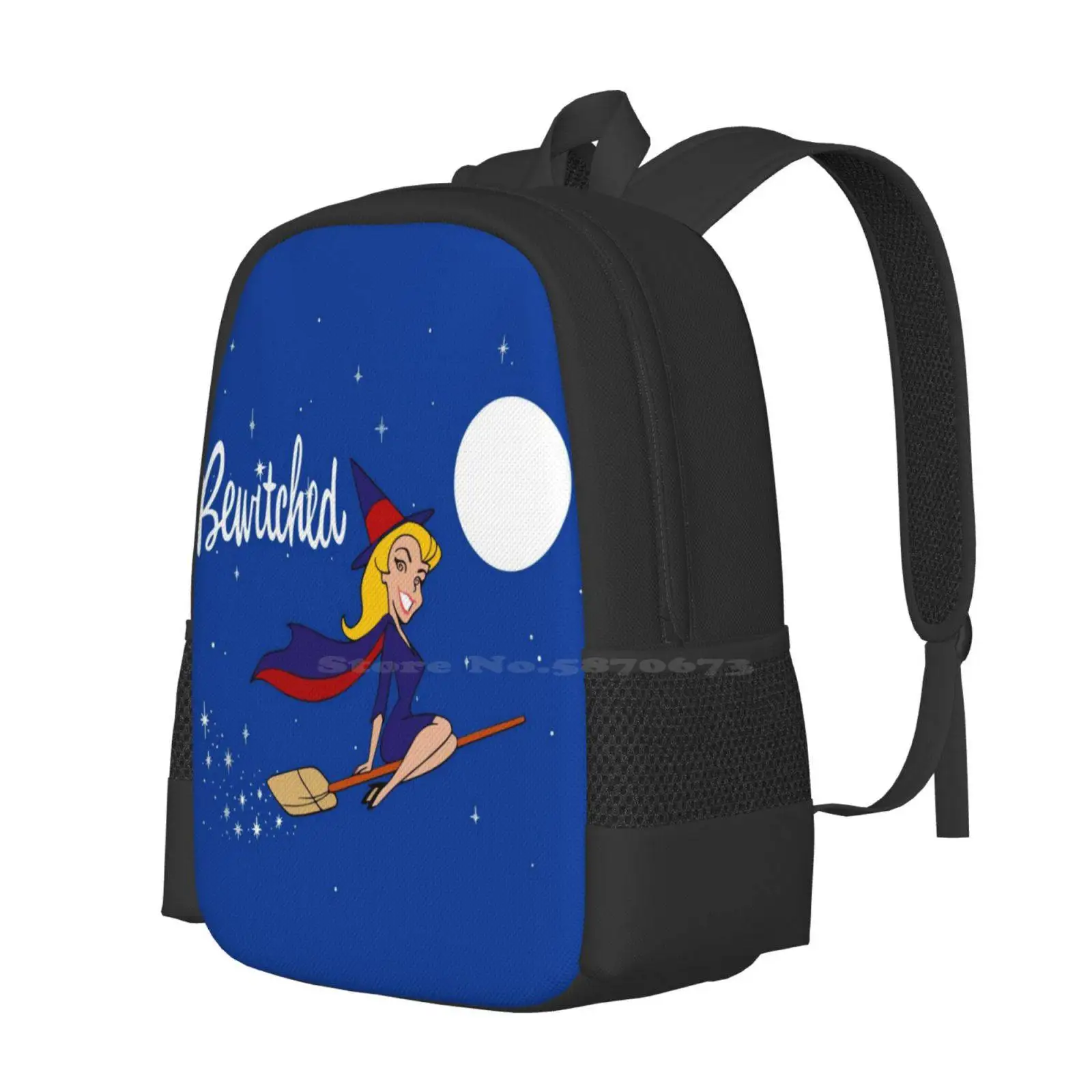 Bewitched 60S Retro Hot Sale Schoolbag Backpack Fashion Bags Cartoon Bewitched Endora Darrin Montgomery Witchcraft Witches