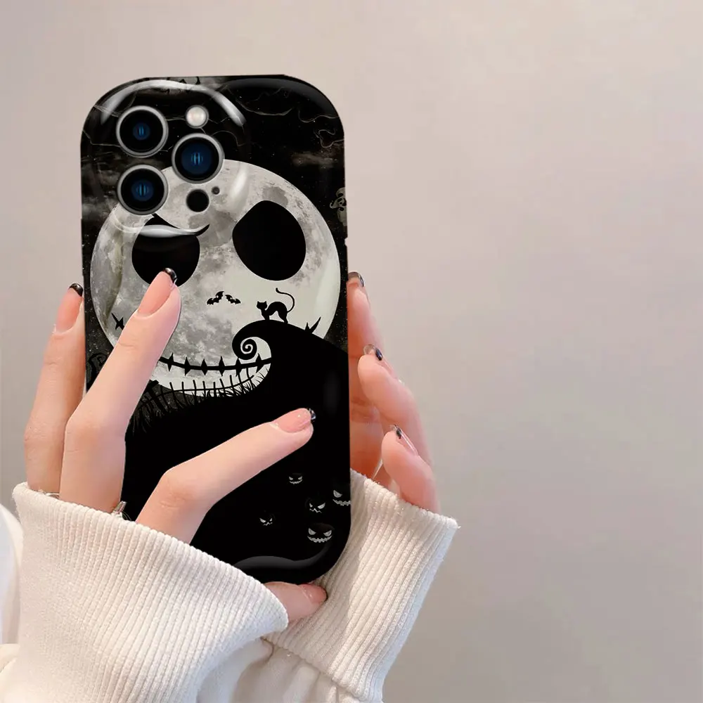 The Nightmare Before Christmas 3D Wave Phone Case For iPhone Apple 16 15 14 13 12 11 X XS 8 7 SE Pro Max Plus Soft Silicone Case