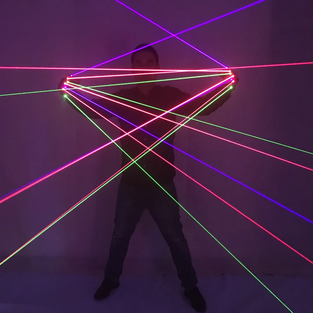 Перчатки с RGB-лазером на одной точке, 7 лазеров (2 зеленых, 3 красных, 2 синих), светодиодные перчатки для робототехнических костюмов, перезаряжаемые, со светодиодной подсветкой