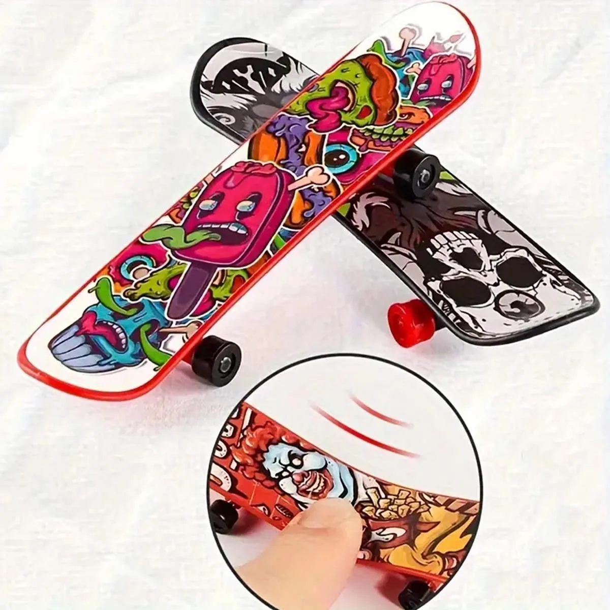 12pcs Mini Professional Skate Board Toys Cool Finger Sports Plastic Skateboards Creative Fingertip Toys for Adult and Kids