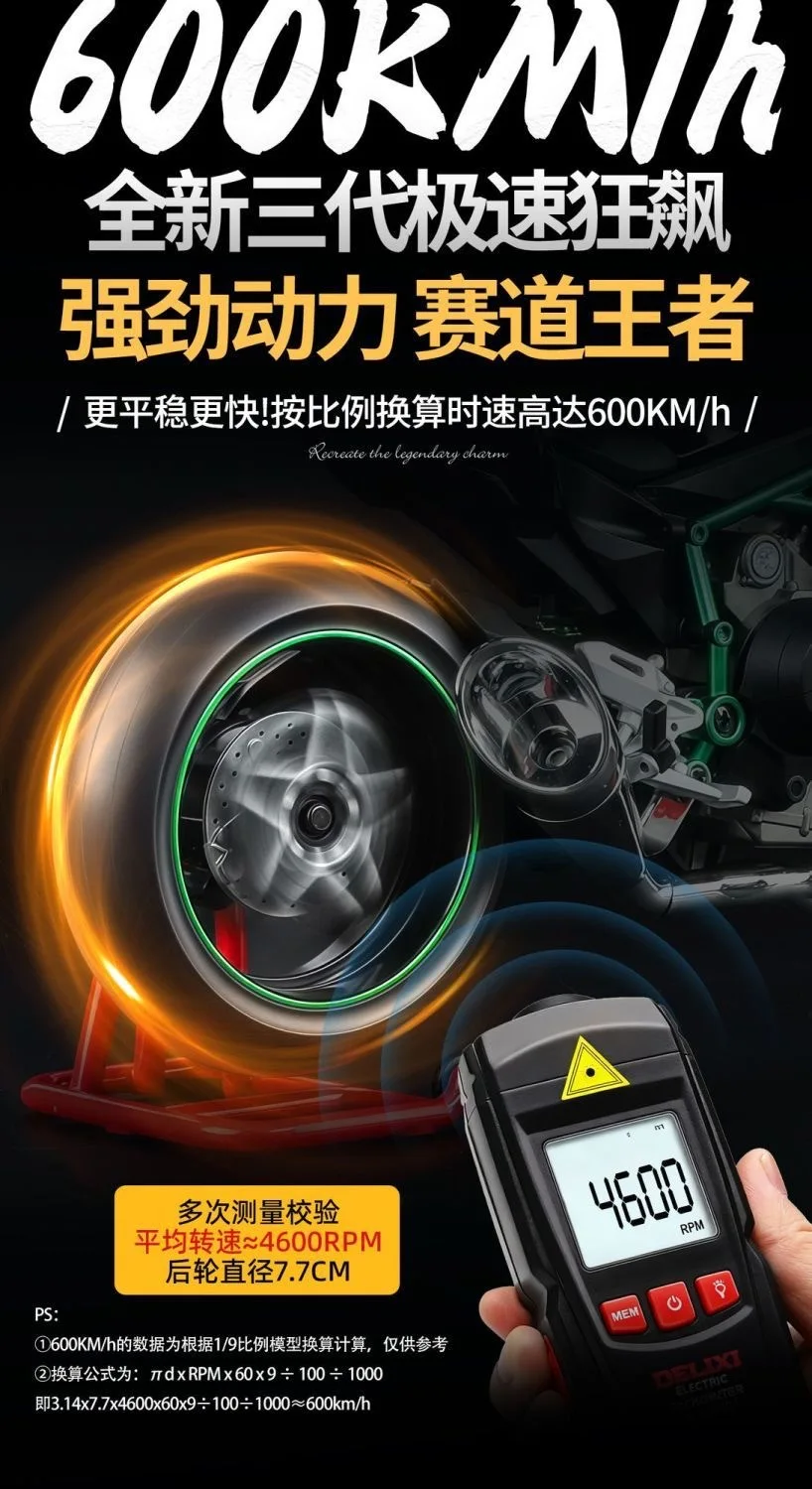 Kawasaki Ninja H2R 1:9 Motorradmodell aus Legierung mit Rauchsprüheffekt, Sammleredition, Geschenkbox für Motorradsammler – Detail 15