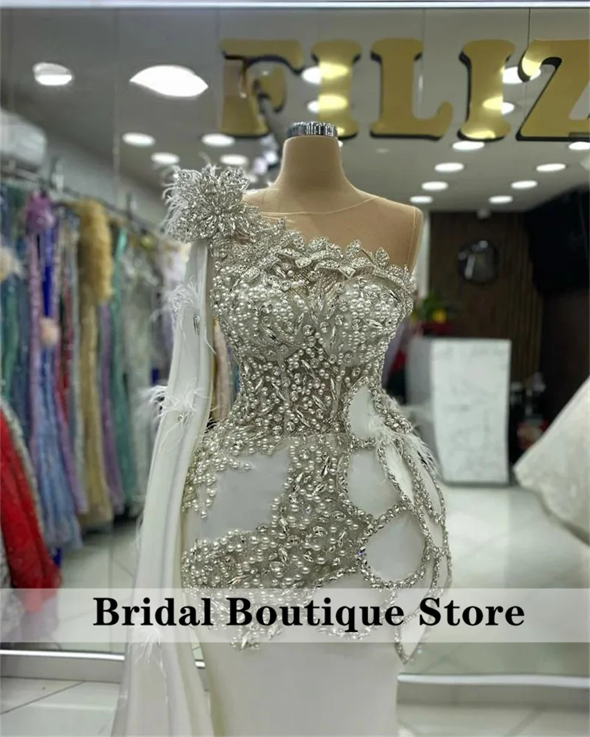 Robes de soirée blanches perles cristaux diamants robes de fête de mariage à lacets Corset robe fête d'anniversaire personnalisé