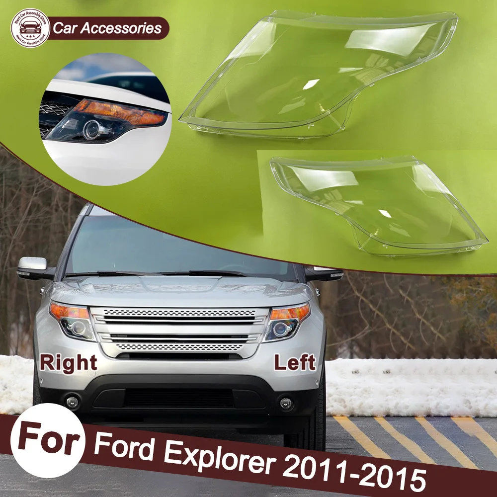 For Ford Explorer 2011 2012 2013 2014 2015 Transparent Headlight Cover Headlamp Lens Shell Replace Original Lampshade Plexiglass