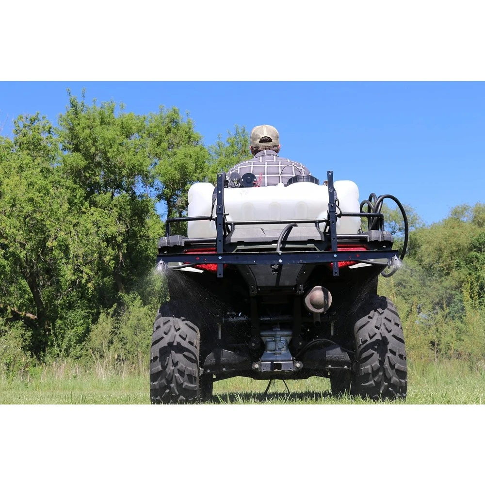 15-Gallon ATV Broadcast Sprayer - 7ft Swath, 2.2GPM, 70PSI Max Adjustable Spray Gun for Drench Small To Medium Lawns Food Plots