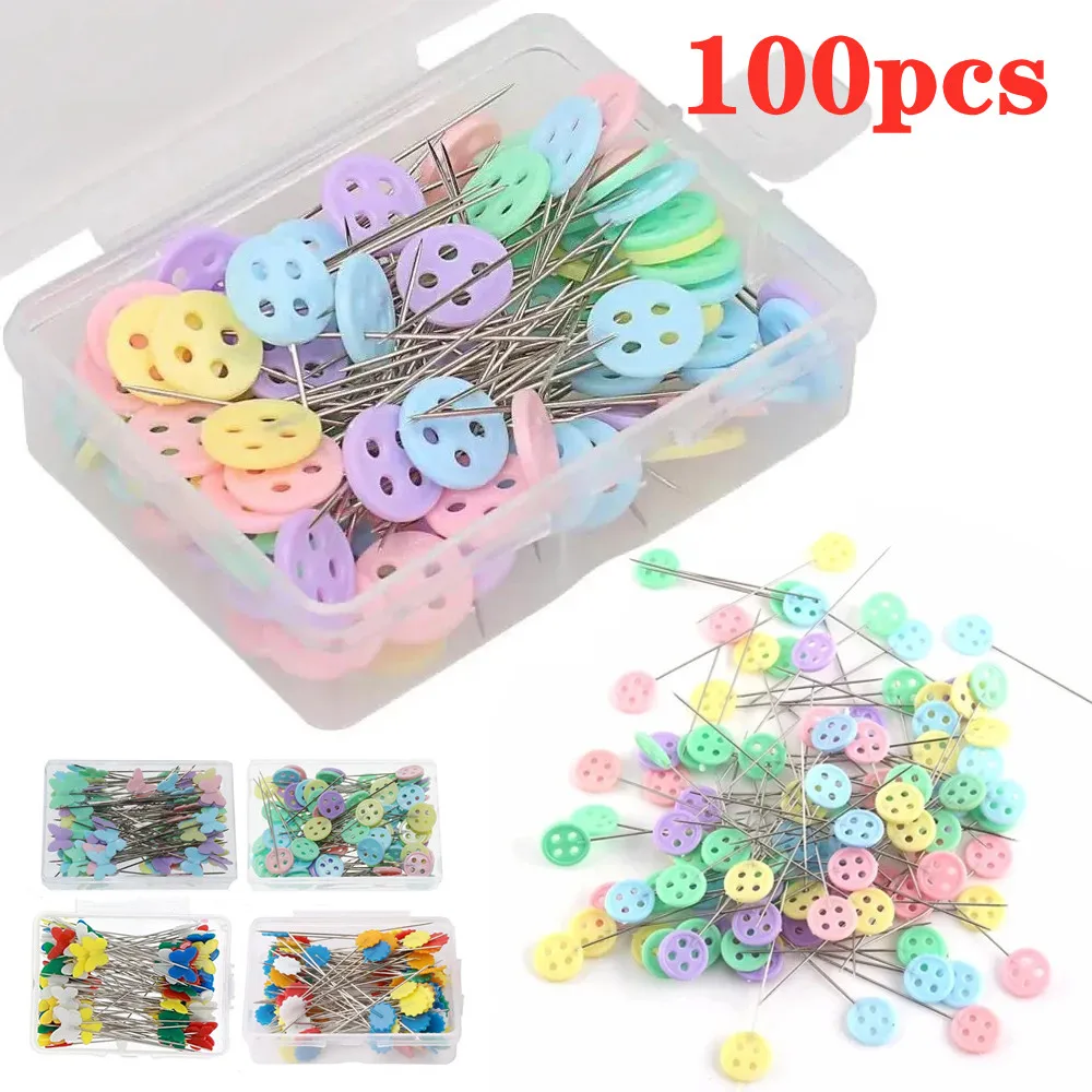 100/50pcs Dressmaking Pins Sewing Embroidery Patchwork Pins Positioning Needle Fixed Marker Pins DIY Sewing Tools Accessories