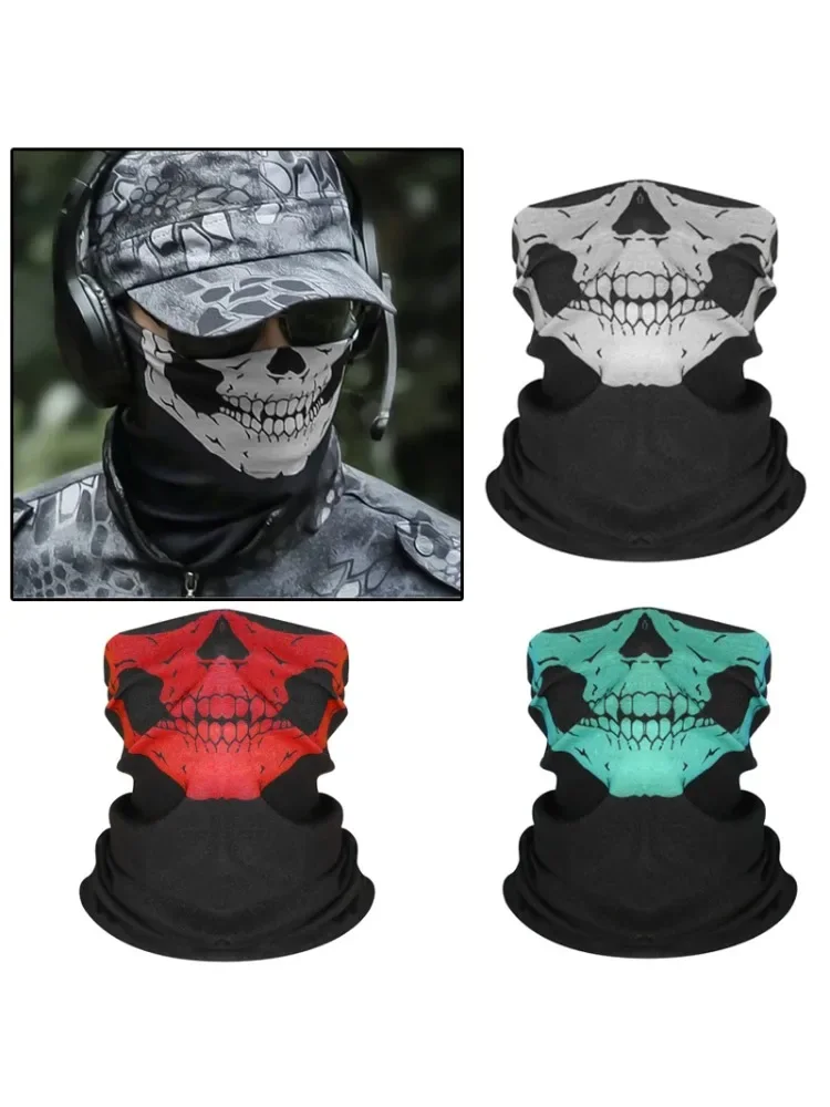 AliExpress 1× Punk Skull Print Cycling Face Mask Riding Scarf Summer Breathable Sunscreen Neck Gaiter for Unisex Outdoor Activity Balaclava