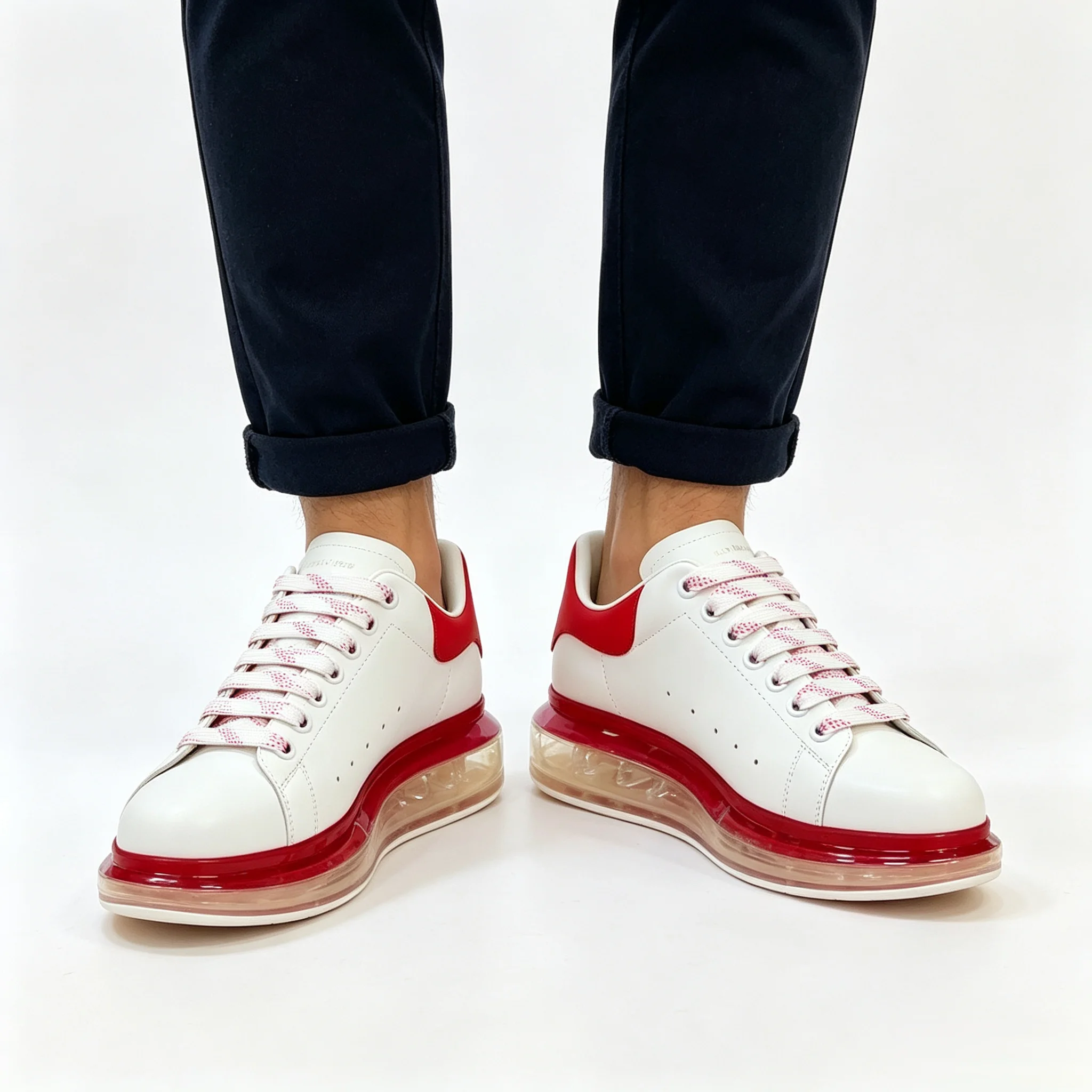 Men Fashion Casual Shoes Natural Genuine Leather Trendy Air-cushion Bottom Sneakers Men Platform Heighten Trainers Daily Loafers