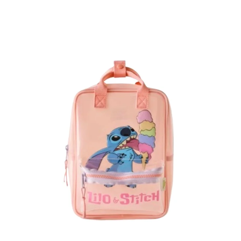 Disney Stitch Mini Backpack Clear Transparent Cartoon School Bag for Girls Kids