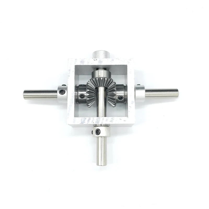 90 degree right angle T-type bevel gear rotator, one in and two out positive and reverse reversing gearbox 1:1 guide box