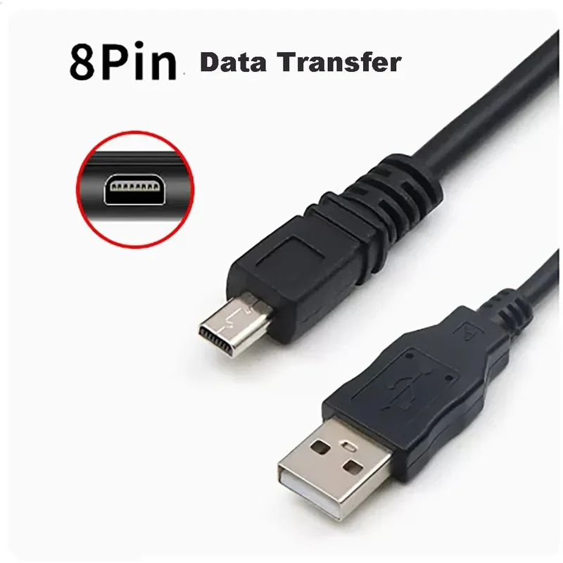 31.5 Inch USB to Mini 8‑Pin 5‑Core Data Charging Cord for Digital Cameras for Nikon Olympus Sony Fuji Panasonic