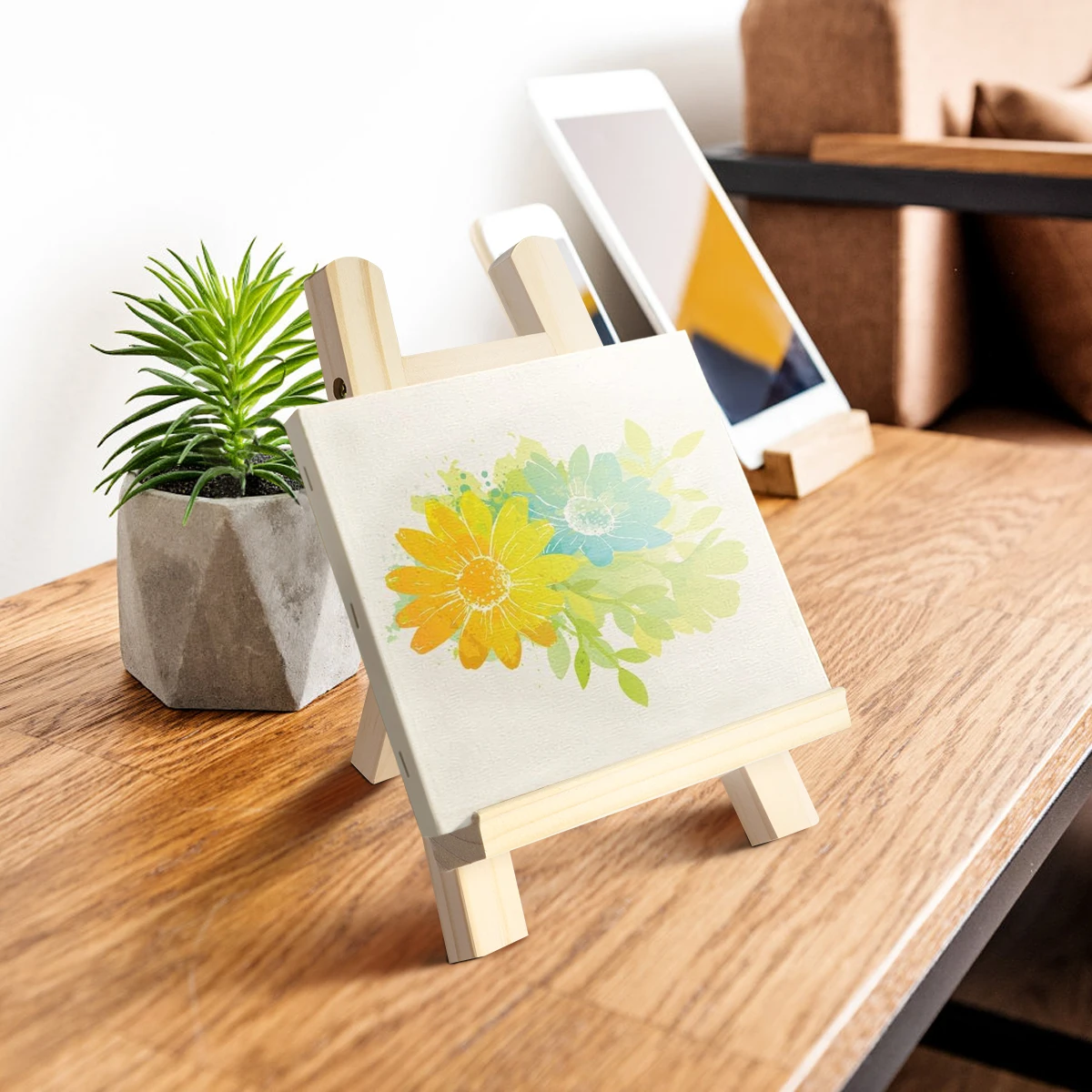 

1pc Wooden Easel Small Tabletop Display Stand For Photo Painting Art Craft Beechwood Sturdy Frame Bar Cafe