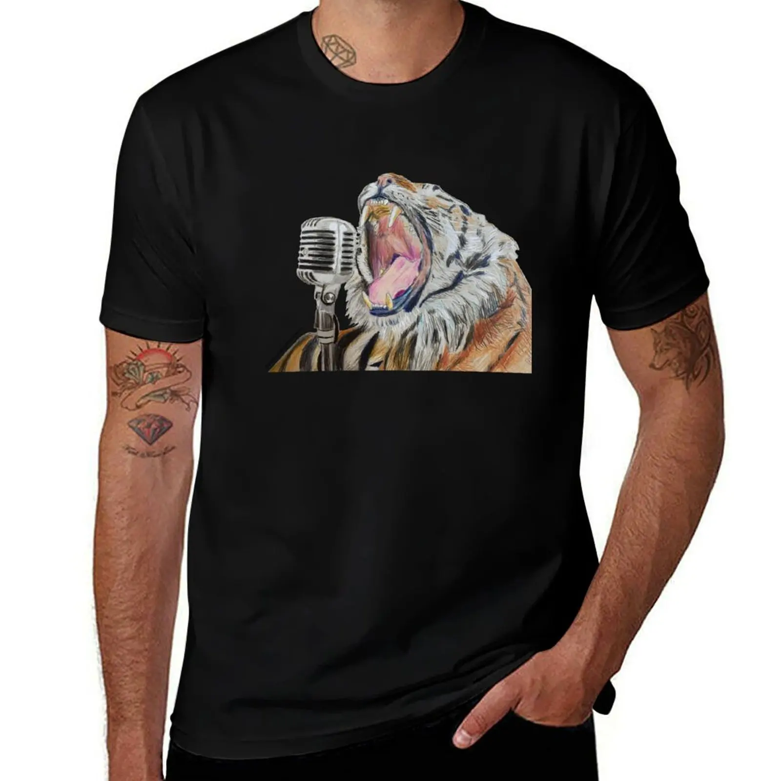 Singing Tiger T-Shirt Casual Basic Street Style T-Shirt